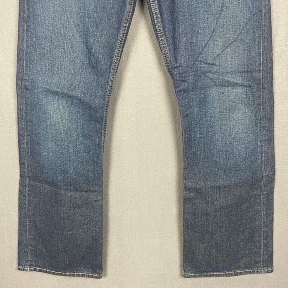 Tommy Hilfiger Jeans Mens 34x32 Blue Bootcut High Rise Dark Wash Denim - Picture 3 of 14